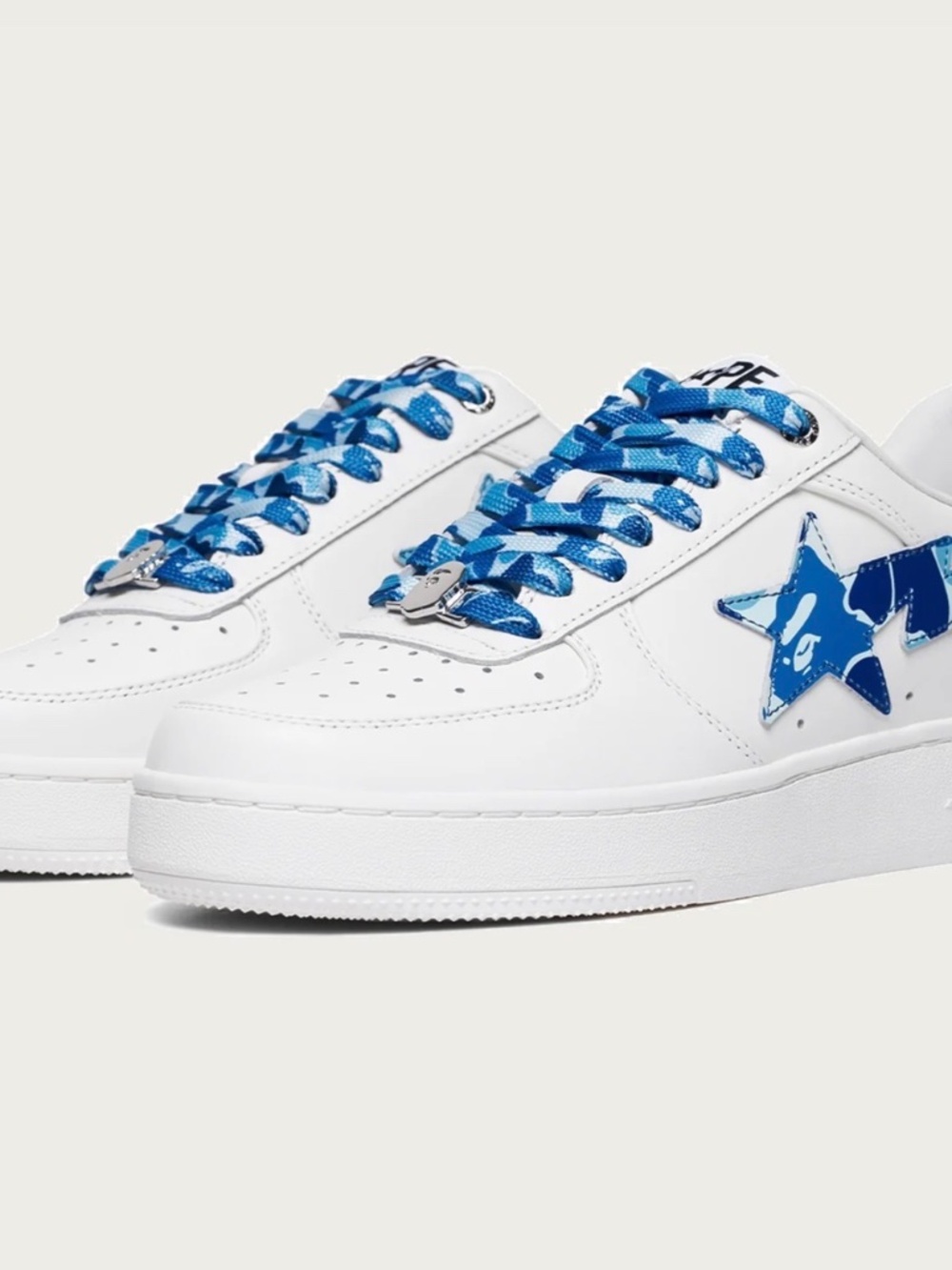 A Bathing Ape BAPE STA #6 Low ABC Camo White Blue - M US Size 7/Wmn Size 8.5-9